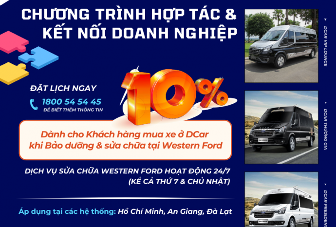 Khuyến mãi Đối tác Doanh nghiệp |Western Ford x Dcar Limousine|