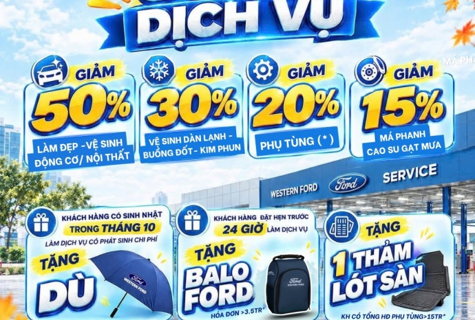 Chương Trình Khuyến Mãi Dịch Vụ Tháng 10 Tại Western Ford